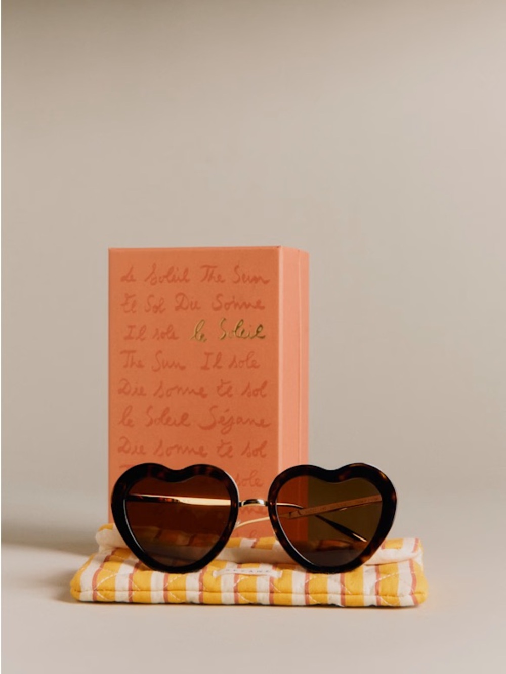 Sezane Fiona Heart-Shaped Sunglasses in Tortoiseshell with Brown Lenses
